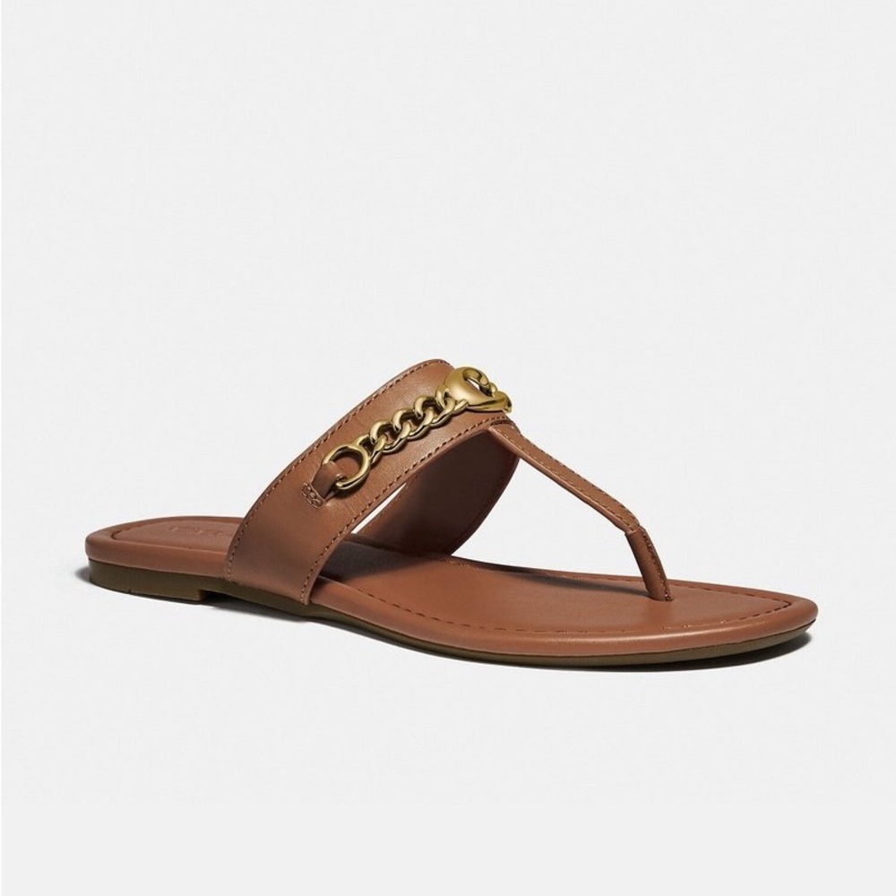 COACH NWT Jaclyn Leather Sandal Brown 8.5